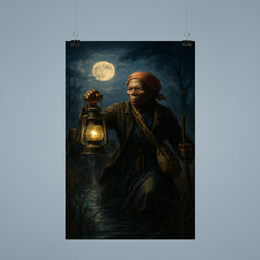 Harriet Tubman moonlit rescue through marshland poster 9