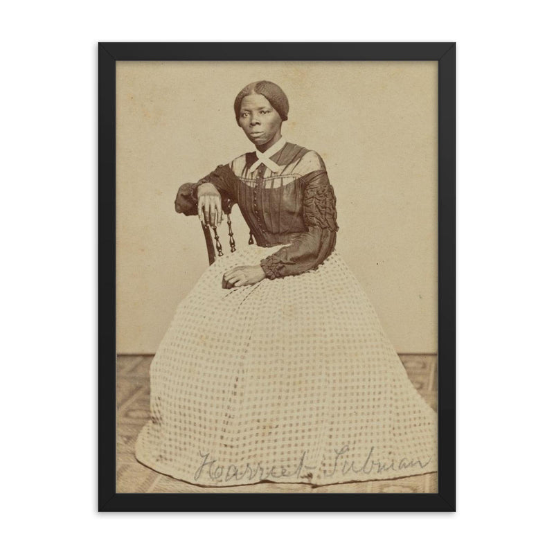 Harriet Tubman official Carte-de-visite portrait by Benjamin F Powelson framed print on a plain backdrop in size 18