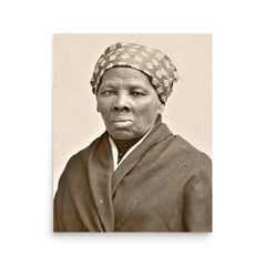 Harriet Tubman poster on a plain backdrop in size 16"x20".