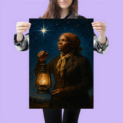 Harriet Tubman under North Star with lantern poster 3