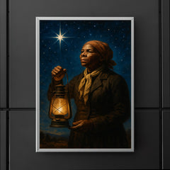 Harriet Tubman under North Star with lantern poster 5