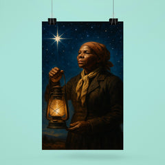 Harriet Tubman under North Star with lantern poster 6