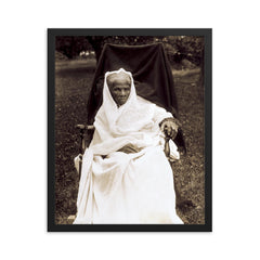 Harriet Tubman, 1911 at Age 89 framed print on a plain backdrop in size 16"x20".