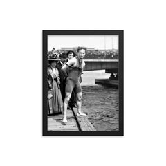 Harry Houdini framed print on a plain backdrop in size 12"x16".
