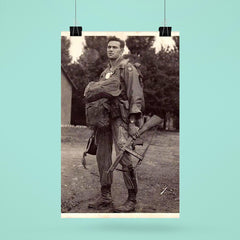 Harry Hudec of the 82nd Airborne Ready for Combat Jump, 1944 poster 6