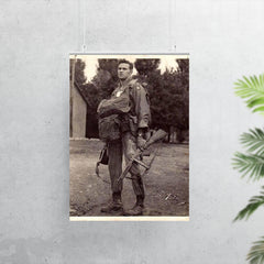 Harry Hudec of the 82nd Airborne Ready for Combat Jump, 1944 poster 7