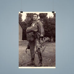 Harry Hudec of the 82nd Airborne Ready for Combat Jump, 1944 poster 9