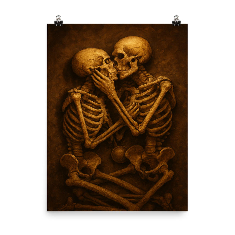 Hasanlu Lovers poster on a plain backdrop in size 8
