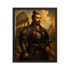Hasekura Tsunenaga samurai in Rome framed print on a plain backdrop in size 16"x20".