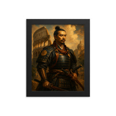Hasekura Tsunenaga samurai in Rome framed print on a plain backdrop in size 8"x10".