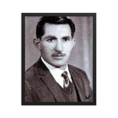 Hassan Zirak framed print on a plain backdrop in size 16"x20".