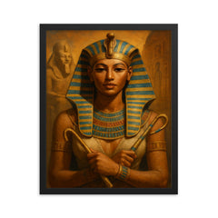 Hatshepsut framed print on a plain backdrop in size 16"x20".