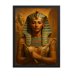 Hatshepsut framed print on a plain backdrop in size 18"x24".