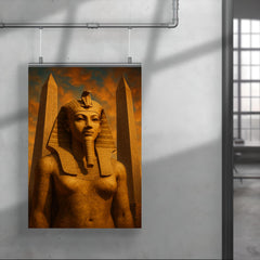 Hatshepsut in false beard before obelisks poster 4