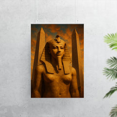 Hatshepsut in false beard before obelisks poster 7