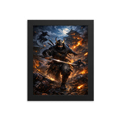 Hattori Hanzo in Iga night raid framed print on a plain backdrop in size 8"x10".