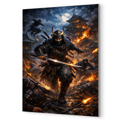Hattori Hanzo in Iga night raid metal print mockup