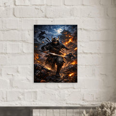 Hattori Hanzo in Iga night raid metal print mockup