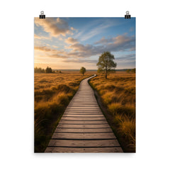 Hautes Fagnes High Fens Boardwalks Belgium poster on a plain backdrop in size 8"x10".