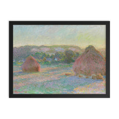 Haystacks  Monet 1890-91 framed print on a plain backdrop in size 18"x24".