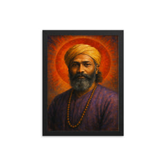 Hazrat Inayat Khan framed print on a plain backdrop in size 12"x16".