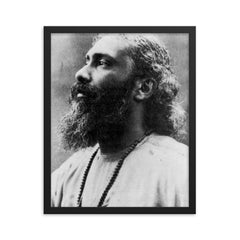 Hazrat Inayat Khan framed print on a plain backdrop in size 16"x20".