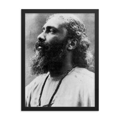 Hazrat Inayat Khan framed print on a plain backdrop in size 18"x24".