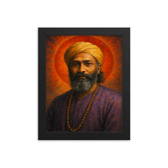 Hazrat Inayat Khan framed print on a plain backdrop in size 8"x10".