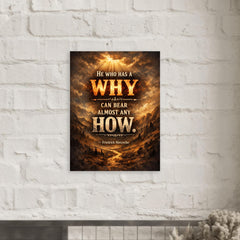 He who has a why can bear almost any how Friedrich Nietzsche metal print mockup
