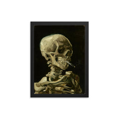Head of a Skeleton by Vincent Van Gogh framed print on a plain backdrop in size 12"x16".