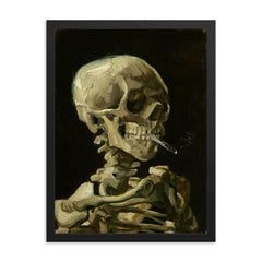 Head of a Skeleton by Vincent Van Gogh framed print on a plain backdrop in size 18"x24".