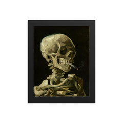 Head of a Skeleton by Vincent Van Gogh framed print on a plain backdrop in size 8"x10".