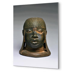 Head of an Oba metal print mockup