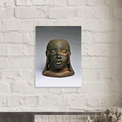 Head of an Oba metal print mockup