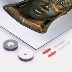 Head of an Oba metal print mockup