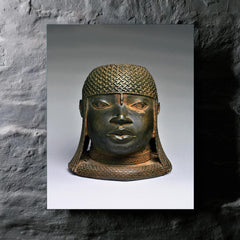 Head of an Oba metal print mockup