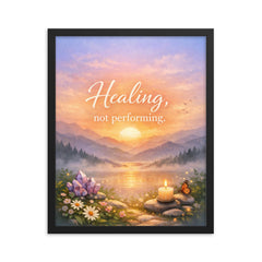 Healing not performing framed print on a plain backdrop in size 16"x20".