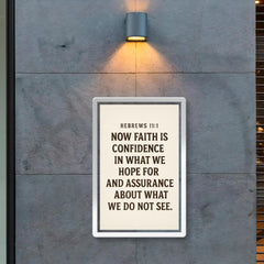 Hebrews 111 Now faith is confidence in what we hope for and assurance about what we do not see poster 2