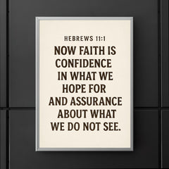 Hebrews 111 Now faith is confidence in what we hope for and assurance about what we do not see poster 5
