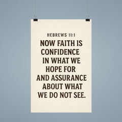 Hebrews 111 Now faith is confidence in what we hope for and assurance about what we do not see poster 9