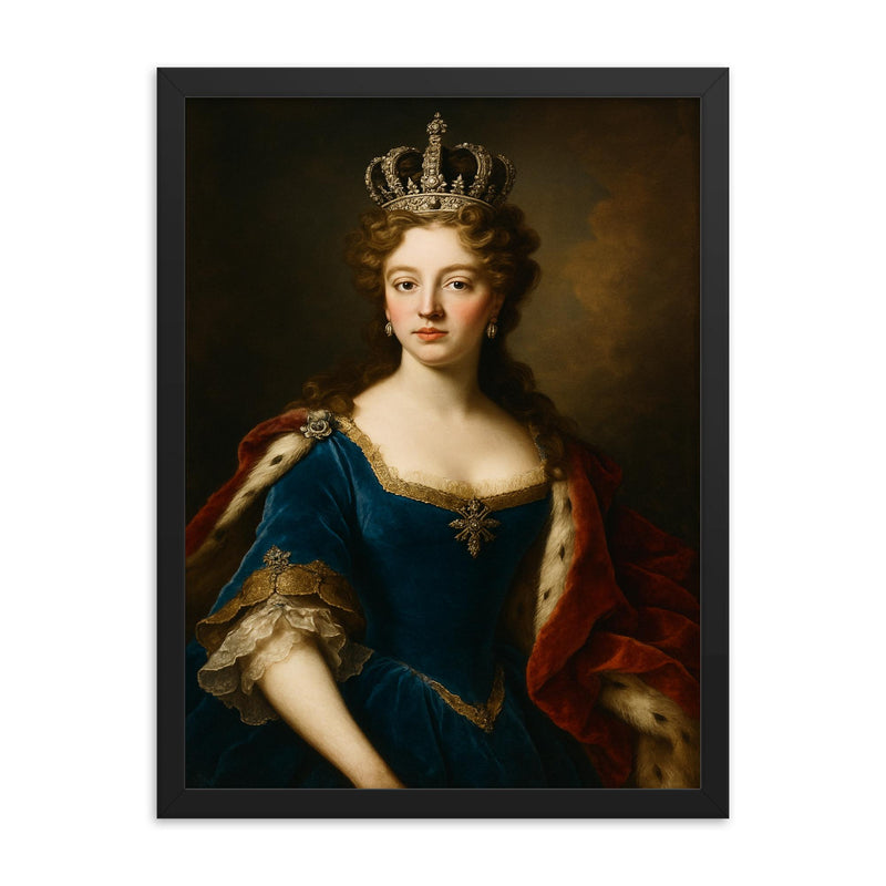 Hedvig Sophia of Sweden framed print on a plain backdrop in size 18