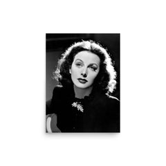 Hedy Lamarr poster on a plain backdrop in size 12"x16".