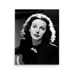 Hedy Lamarr poster on a plain backdrop in size 16"x20".