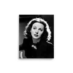 Hedy Lamarr poster on a plain backdrop in size 8"x10".