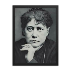 Helena Blavatsky framed print on a plain backdrop in size 18"x24".
