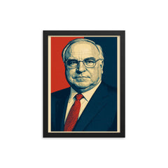 Helmut Kohl framed print on a plain backdrop in size 12"x16".