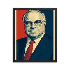 Helmut Kohl framed print on a plain backdrop in size 16"x20".