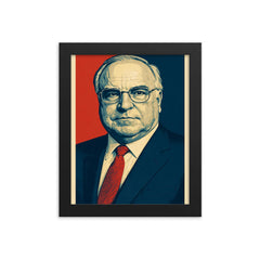 Helmut Kohl framed print on a plain backdrop in size 8"x10".