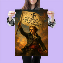 Henri de La Rochejaquelein Vendee banner raised poster 3