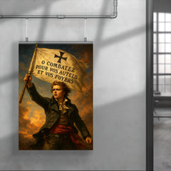 Henri de La Rochejaquelein Vendee banner raised poster 4